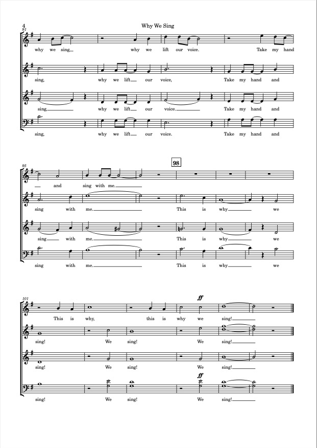 Why We Sing – by Greg Gilpin (SAB) – Lewes Voice Works